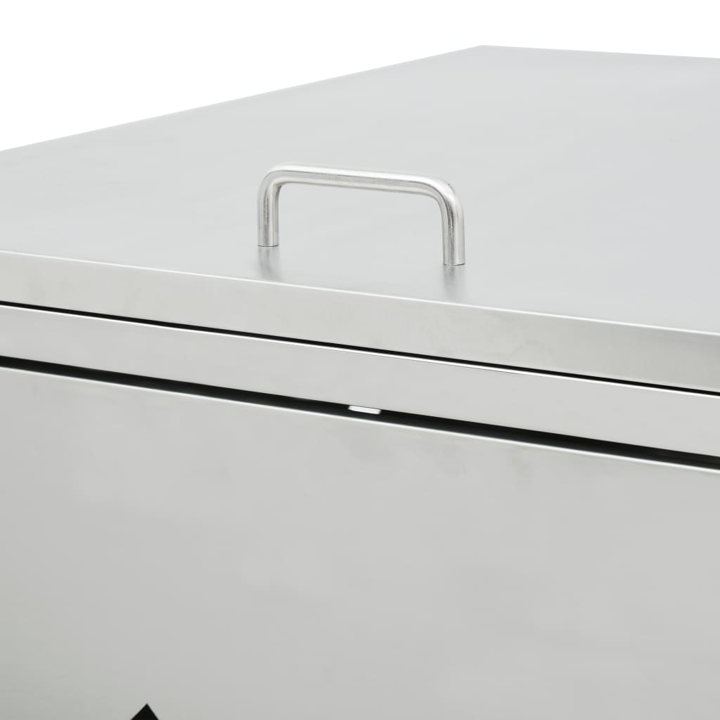 Copribidone per Spazzatura Quadruplo 240 L in Acciaio Inox